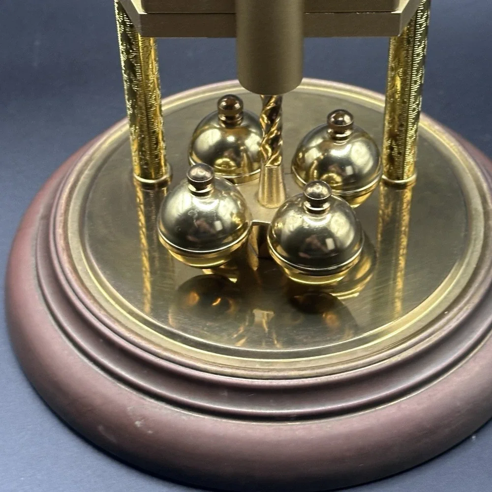 SLOAN German‎ Vintage Anniversary Clock Quartz w Glass Dome battery operated